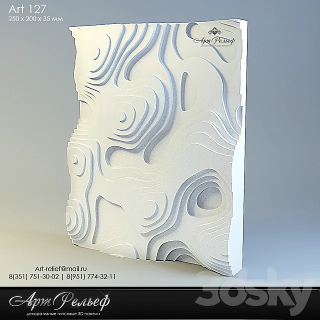 3d gypsum panel 127 from Art Relief 3D Model 3d gypsum panel 127 from Art Relief 3D Model