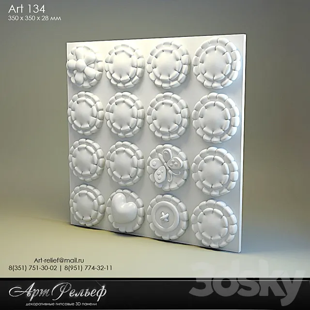 3d gypsum panel 134 from Art Relief 3D Model