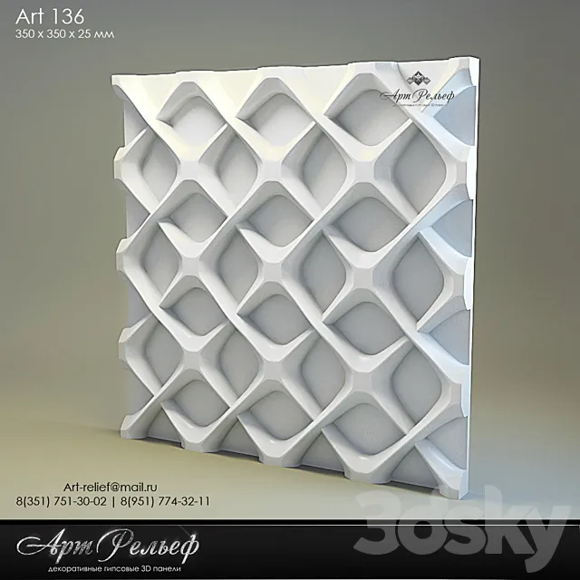 3d gypsum panel 136 from Art Relief 3D Model