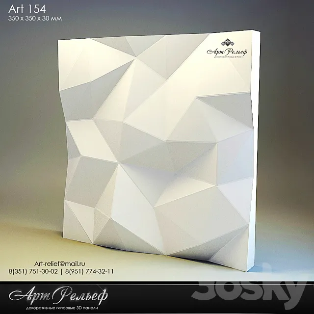 3d gypsum panel 154 from Art Relief 3D Model