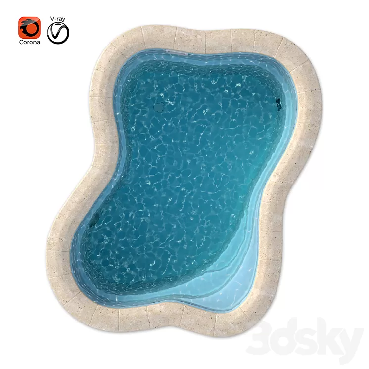 3d model of composite pool Florent 3D Model