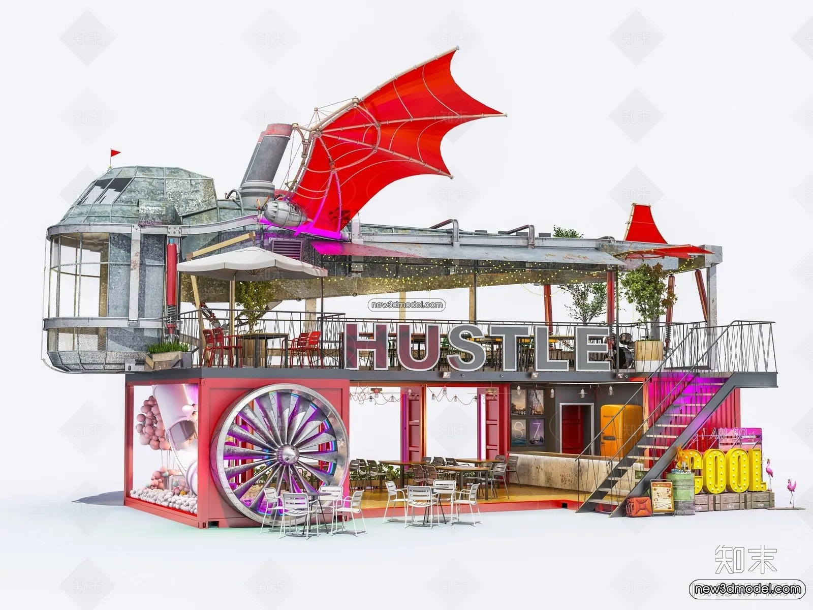 3D Model of Container Coffee – 3D Scene – 001 – VRAY