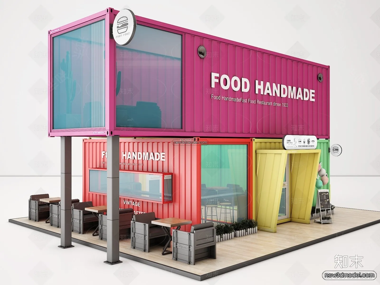 3D Model of Container Coffee – 3D Scene – 005 – VRAY