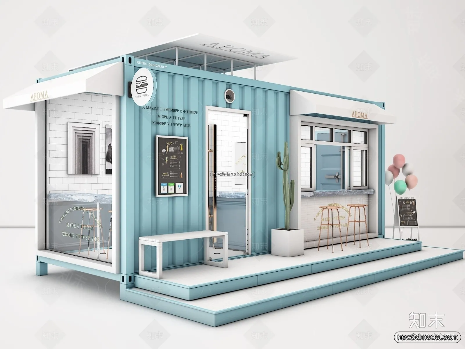 3D Model of Container Coffee – 3D Scene – 008 – VRAY