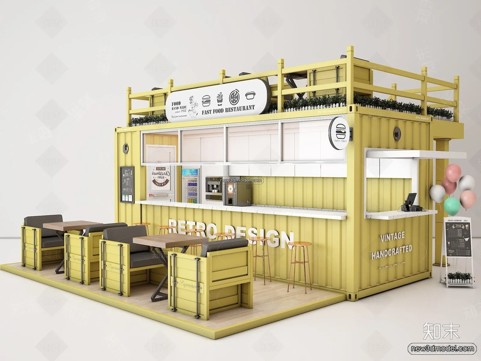 3D Model of Container Coffee – 3D Scene – 009 – VRAY