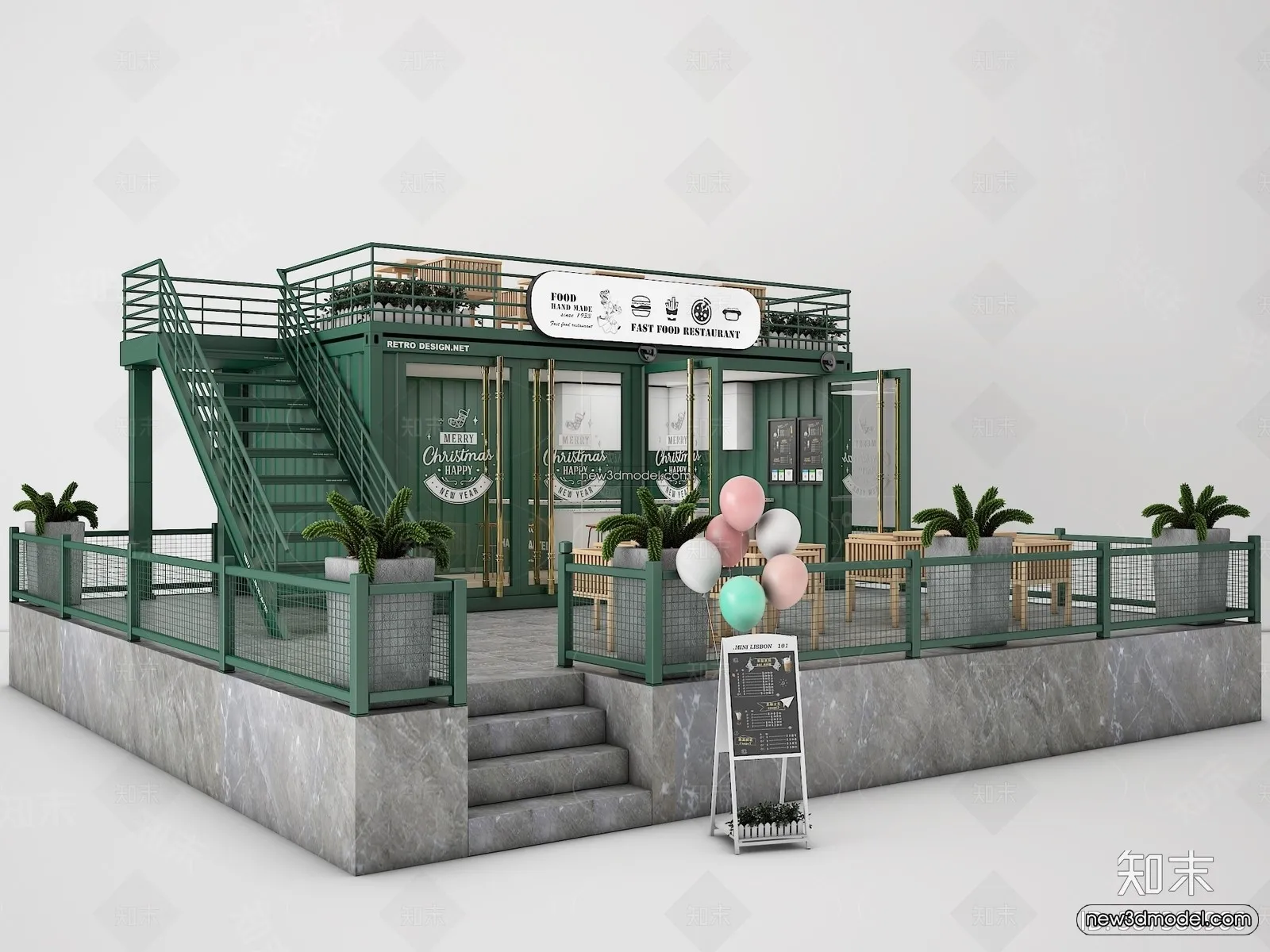 3D Model of Container Coffee – 3D Scene – 010 – VRAY