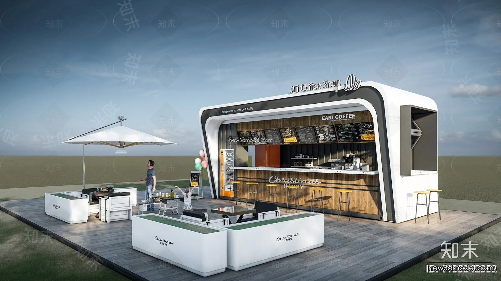 3D Model of Container Coffee – 3D Scene – 011 – VRAY