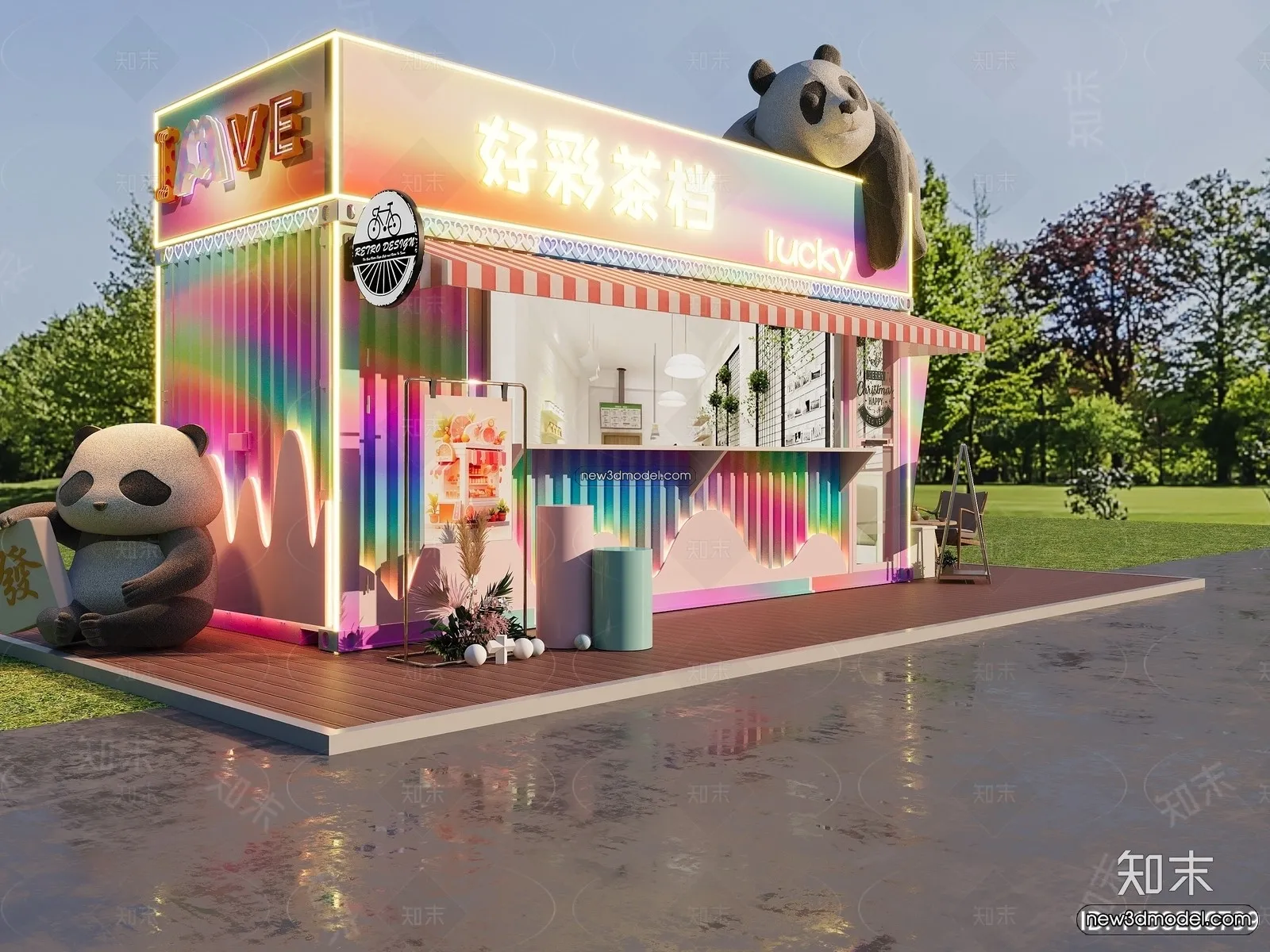 3D Model of Container Coffee – 3D Scene – 017 – VRAY