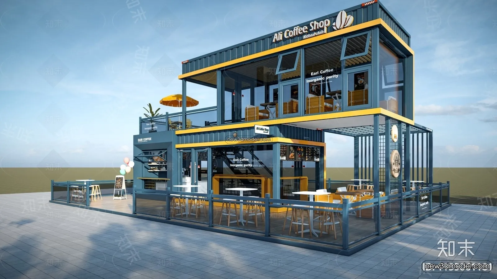 3D Model of Container Coffee – 3D Scene – 024 – VRAY