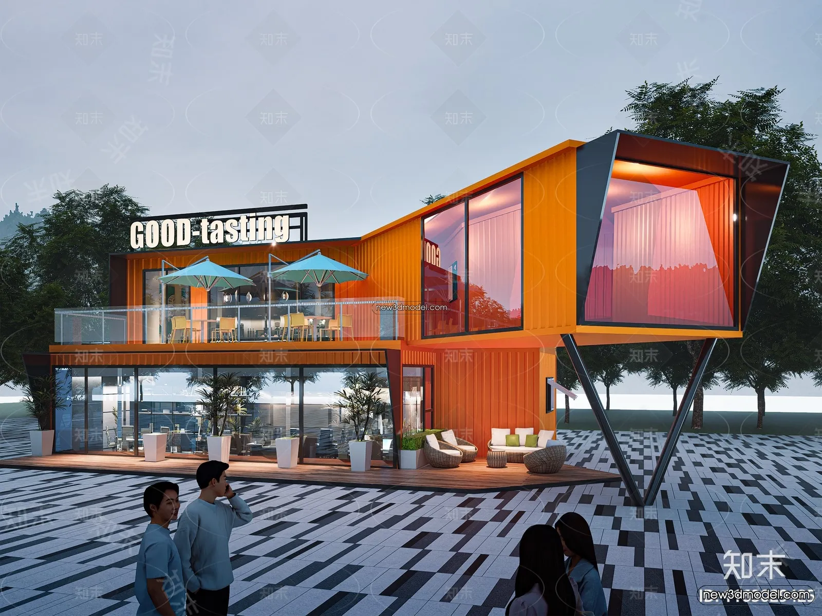 3D Model of Container Coffee – 3D Scene – 026 – VRAY