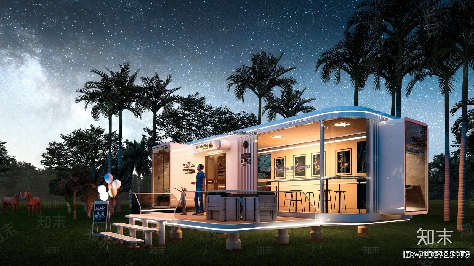 3D Model of Container Coffee – 3D Scene – 032 – VRAY