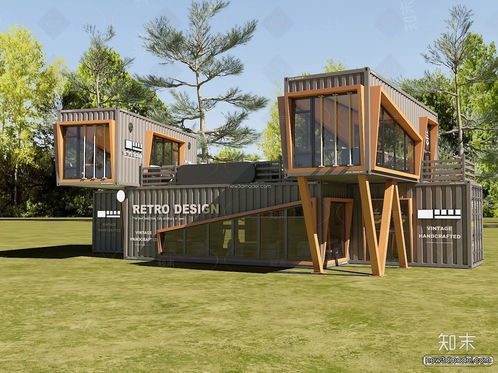 3D Model of Container Coffee – 3D Scene – 038 – VRAY