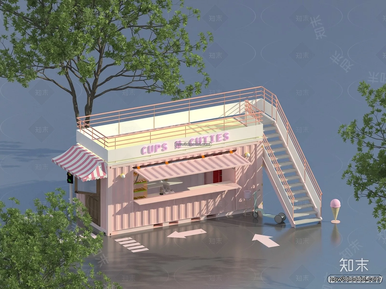 3D Model of Container Coffee – 3D Scene – 047 – VRAY