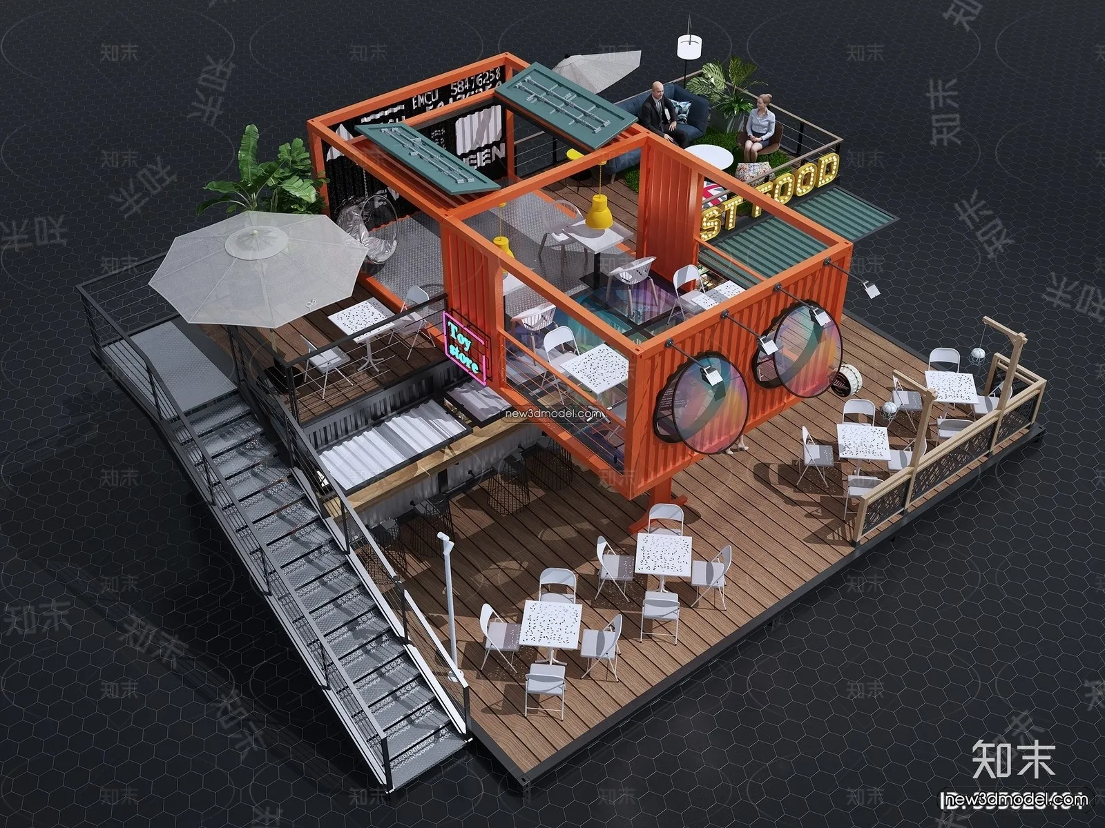 3D Model of Container Coffee – 3D Scene – 048 – VRAY