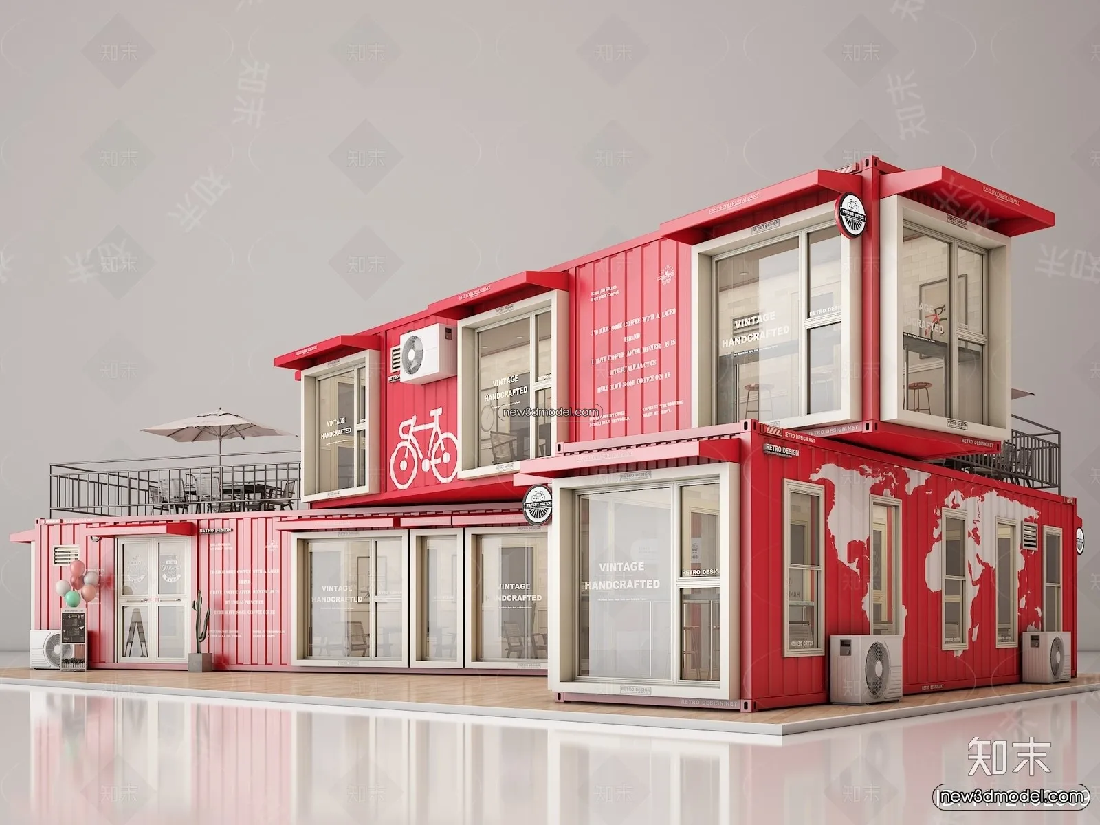 3D Model of Container Coffee – 3D Scene – 050 – VRAY