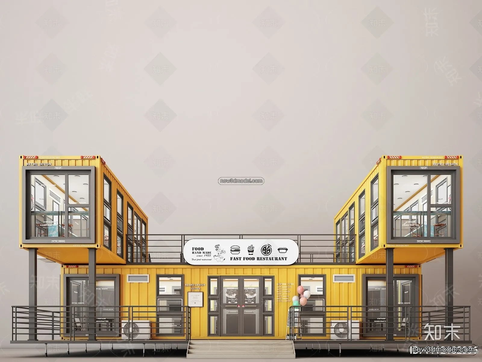 3D Model of Container Coffee – 3D Scene – 054 – VRAY