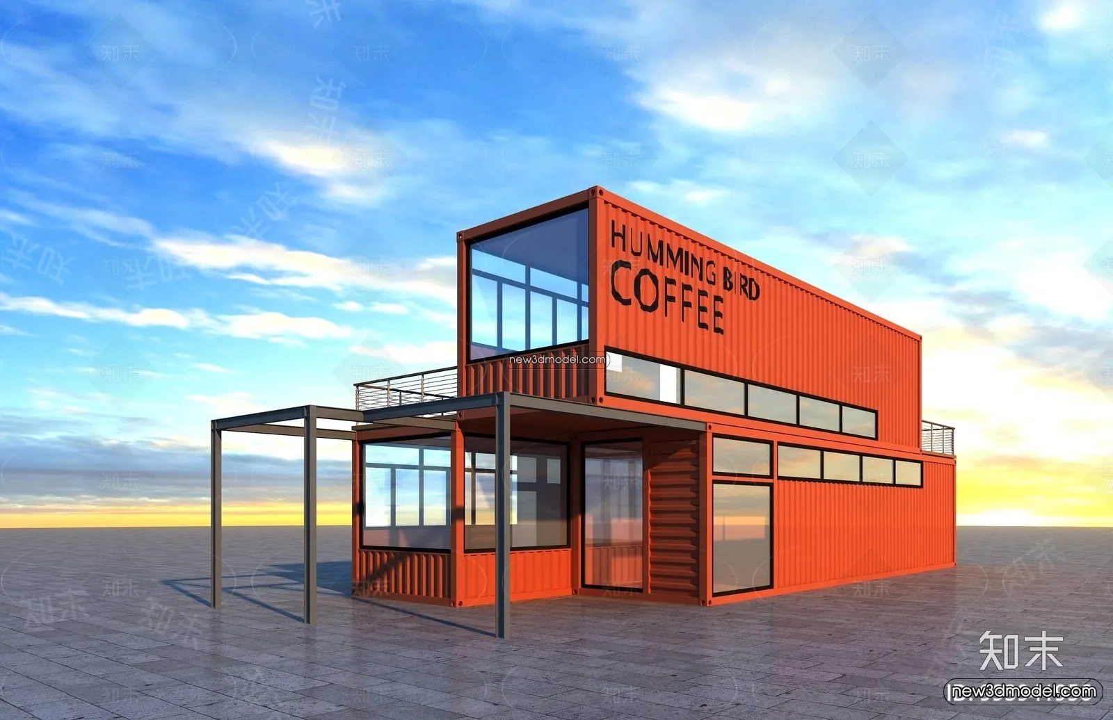 3D Model of Container Coffee – 3D Scene – 056 – VRAY