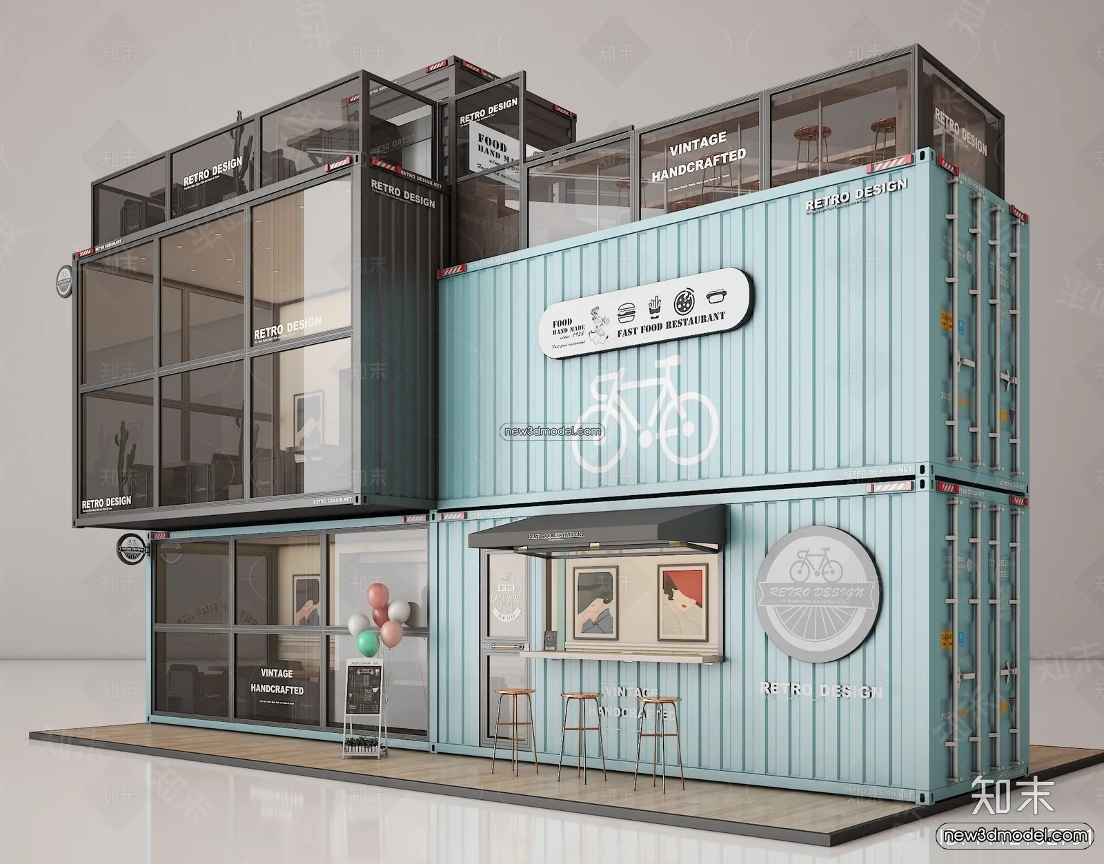 3D Model of Container Coffee – 3D Scene – 060 – VRAY