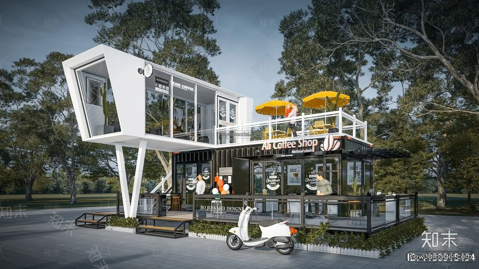 3D Model of Container Coffee – 3D Scene – 062 – VRAY