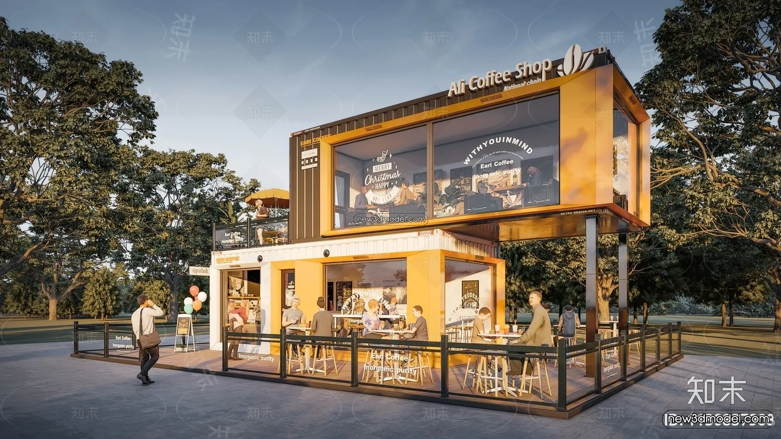 3D Model of Container Coffee – 3D Scene – 070 – VRAY