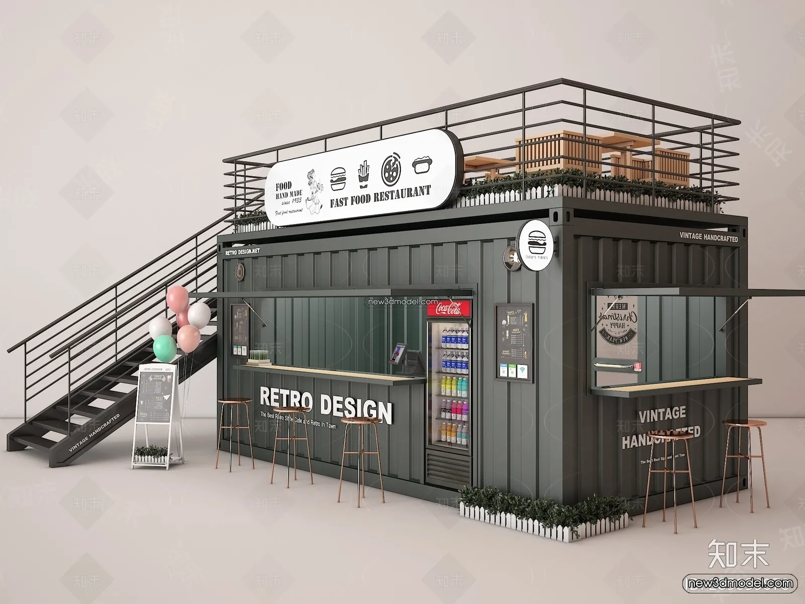 3D Model of Container Coffee – 3D Scene – 072 – VRAY