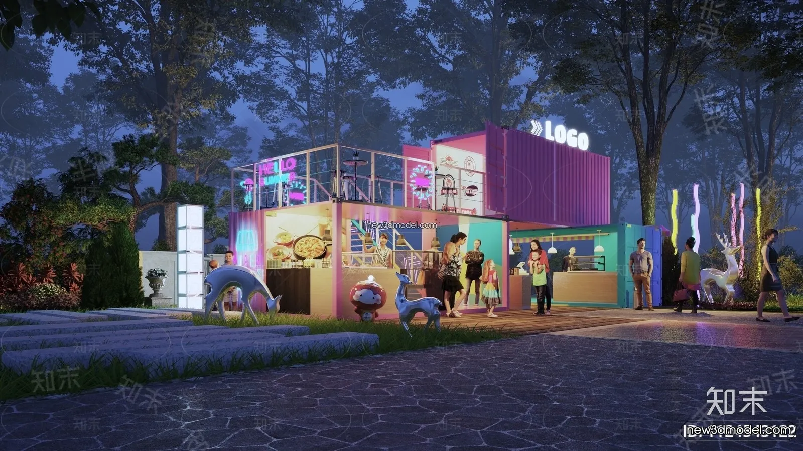 3D Model of Container Coffee – 3D Scene – 080 – VRAY