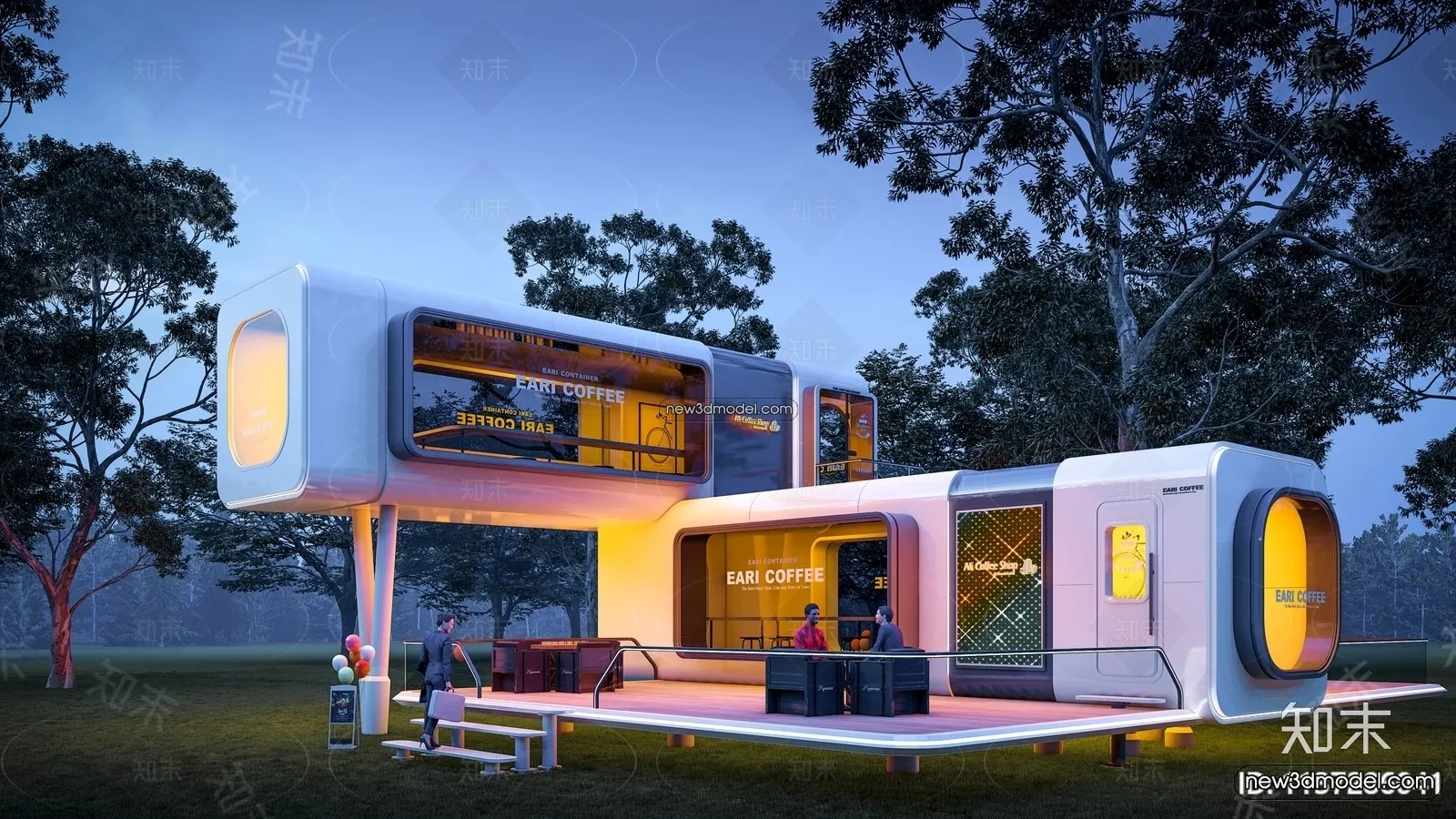 3D Model of Container Coffee – 3D Scene – 082 – VRAY