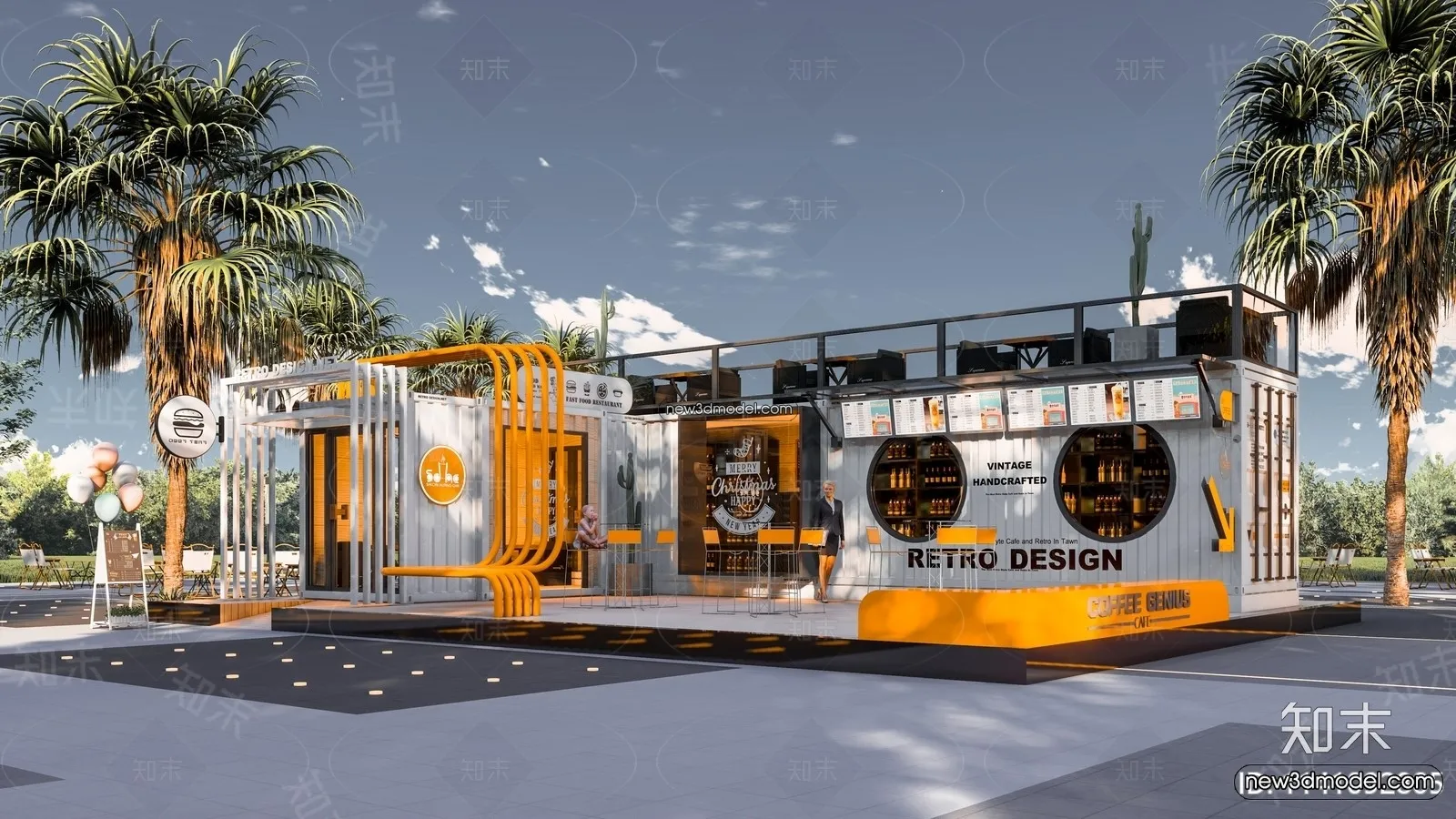 3D Model of Container Coffee – 3D Scene – 084 – VRAY