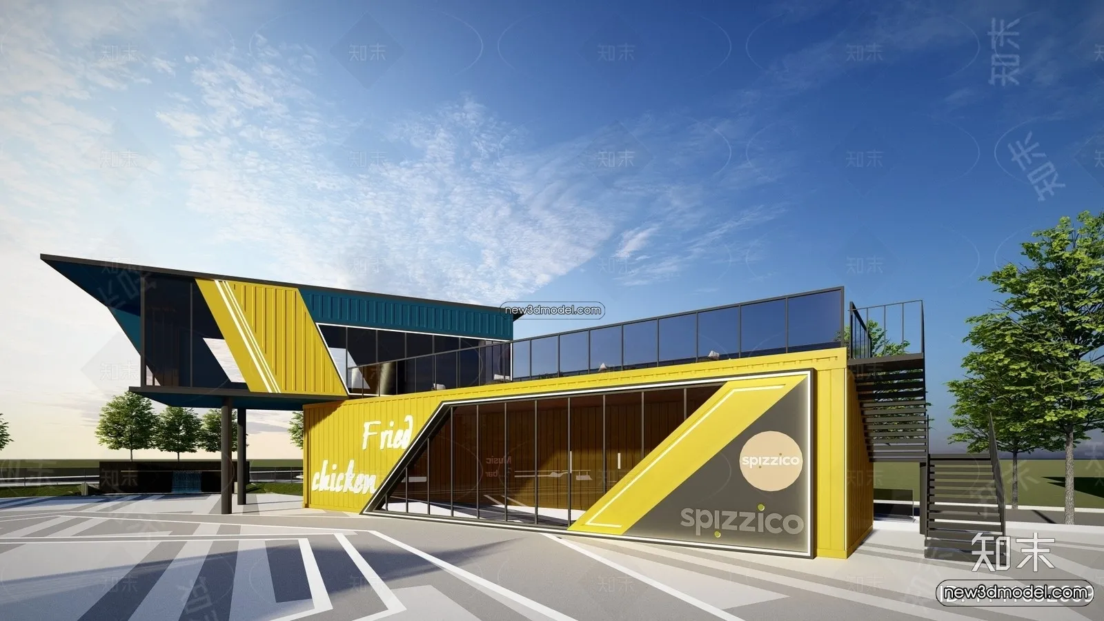 3D Model of Container Coffee – 3D Scene – 095 – VRAY