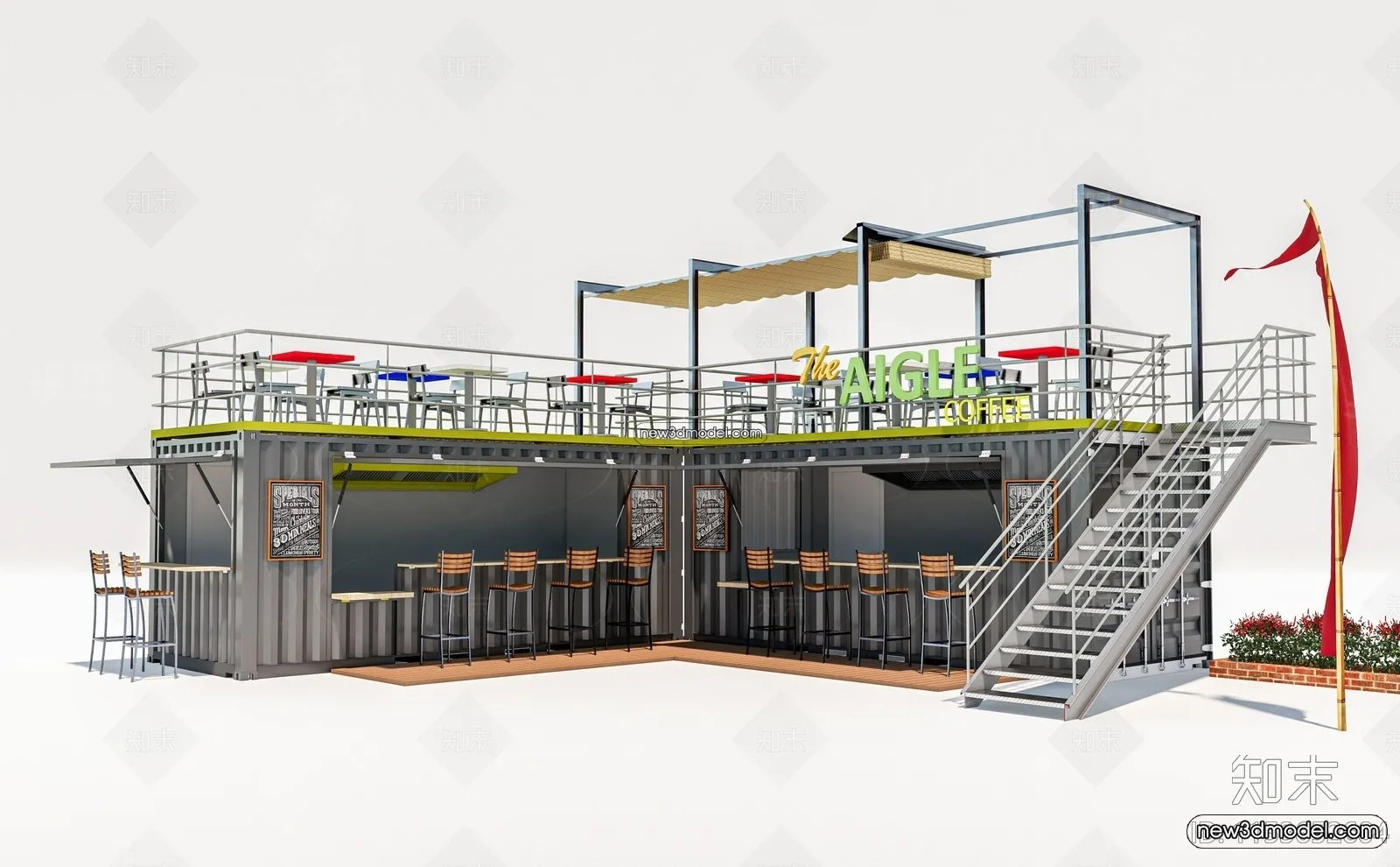 3D Model of Container Coffee – 3D Scene – 098 – CORONA