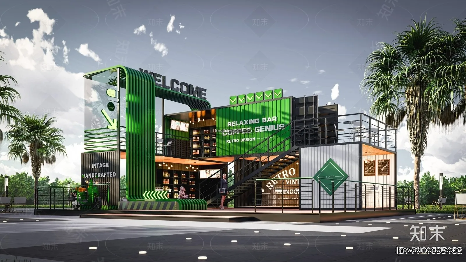 3D Model of Container Coffee – 3D Scene – 103 – VRAY