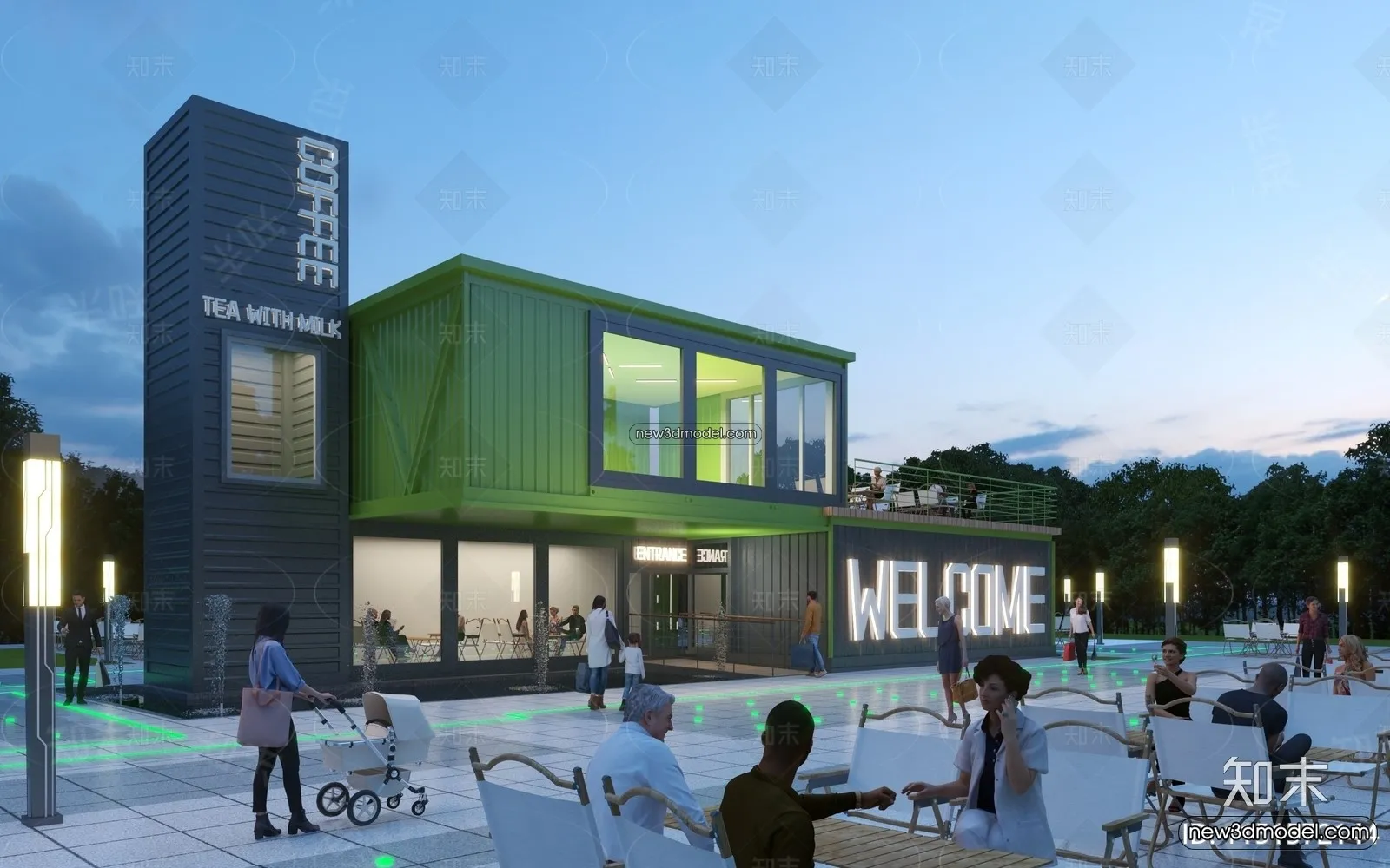 3D Model of Container Coffee – 3D Scene – 104 – VRAY