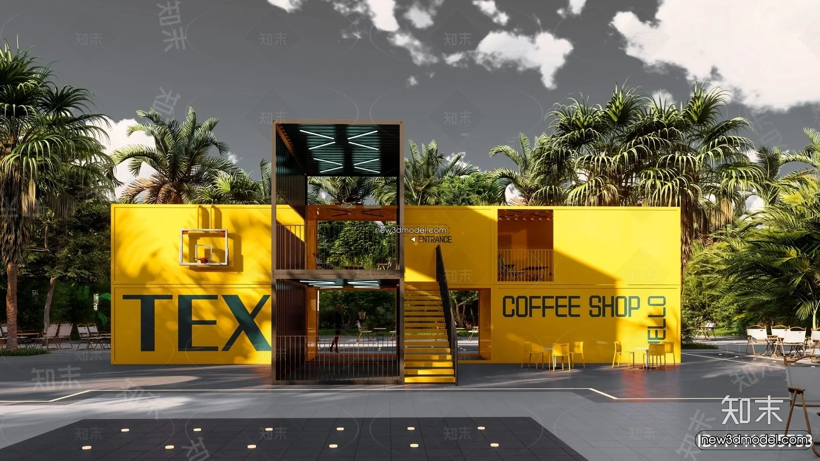 3D Model of Container Coffee – 3D Scene – 118 – VRAY