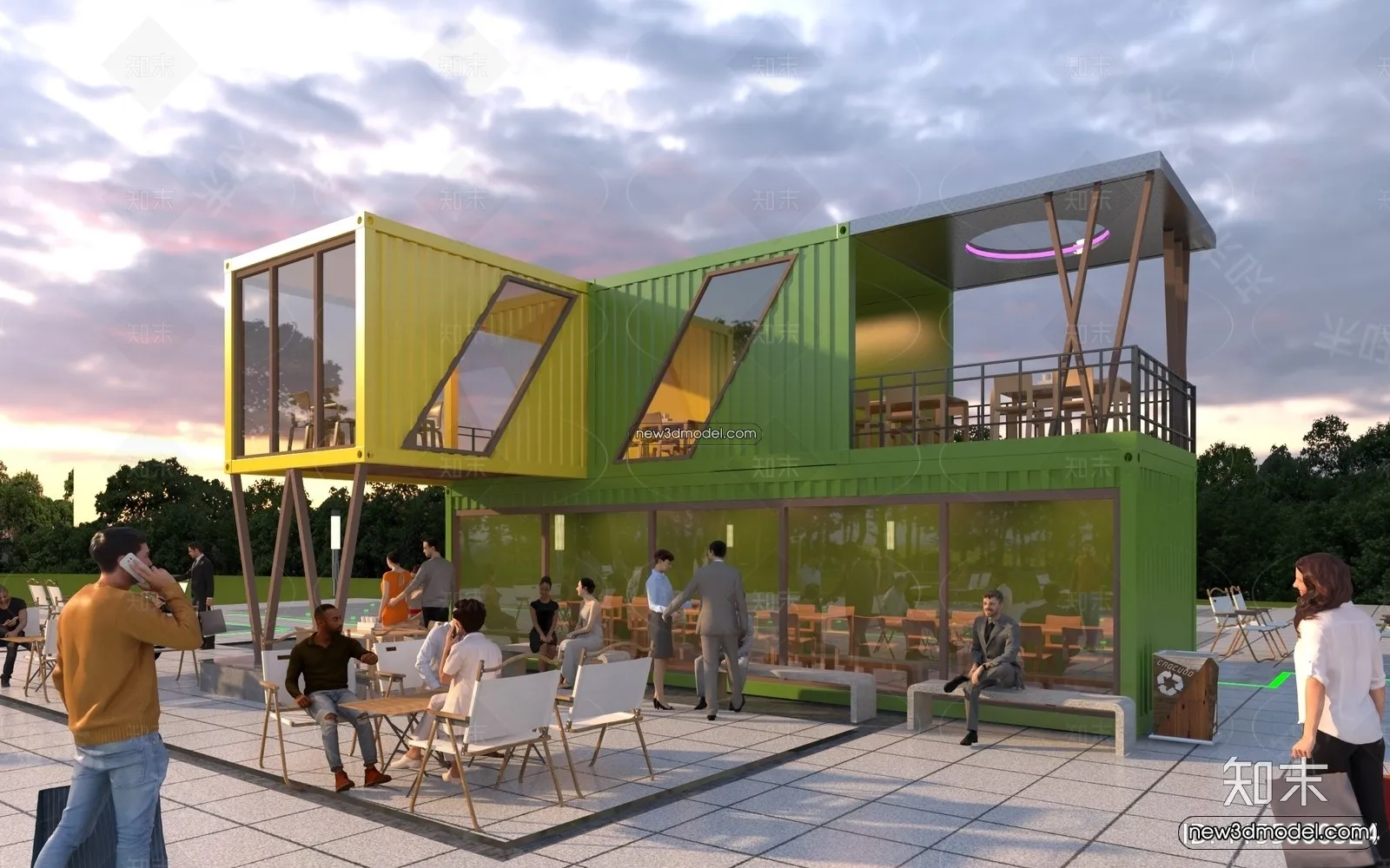 3D Model of Container Coffee – 3D Scene – 121 – VRAY