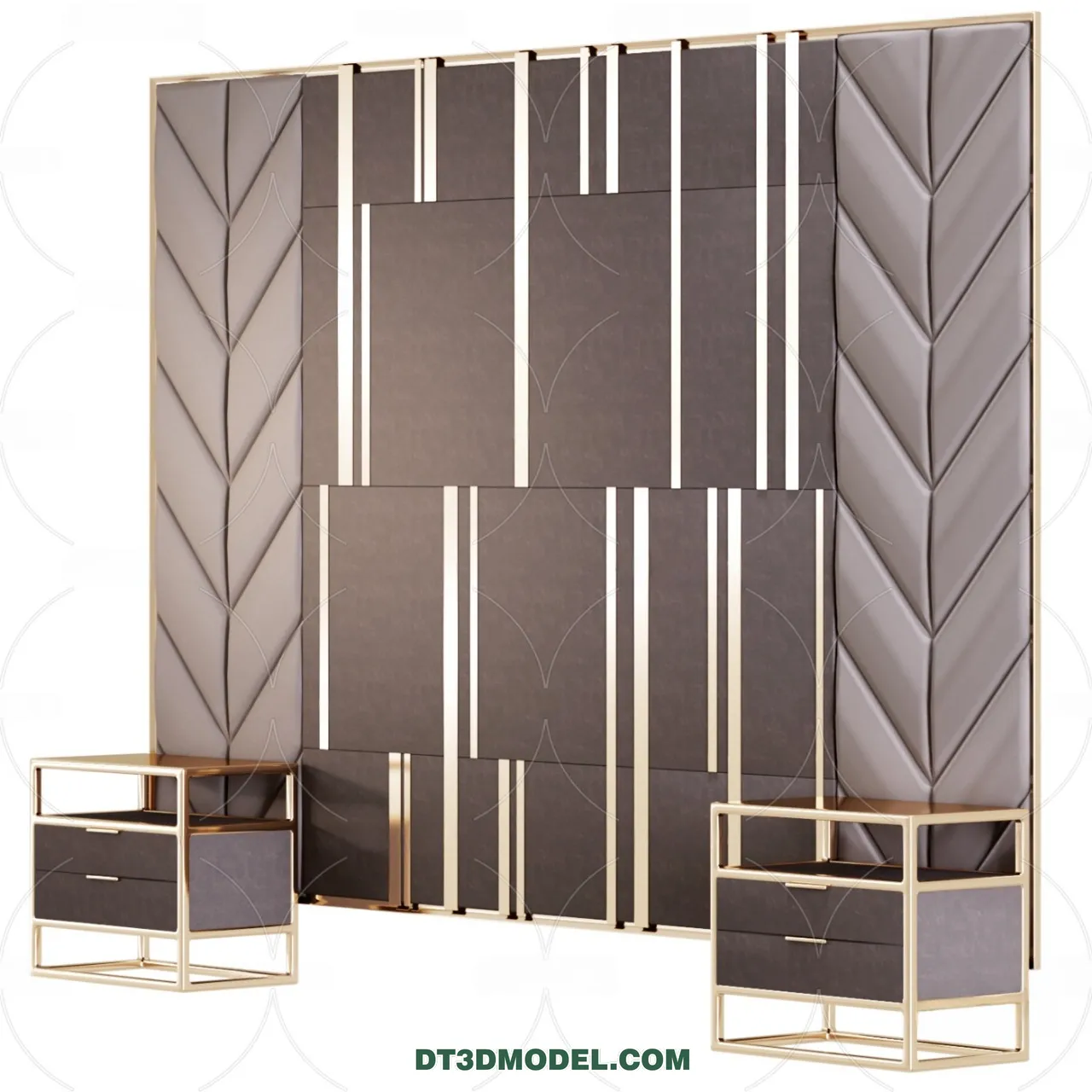 3D Model of Headboard – Bedroom Decoration 3D – 001 – VRAY