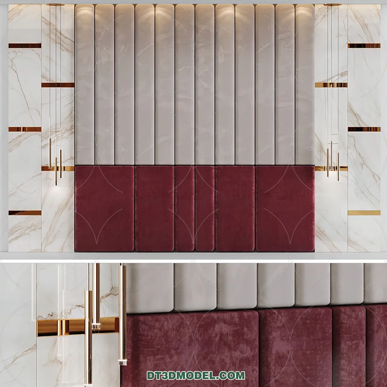 3D Model of Headboard – Bedroom Decoration 3D – 002 – CORONA