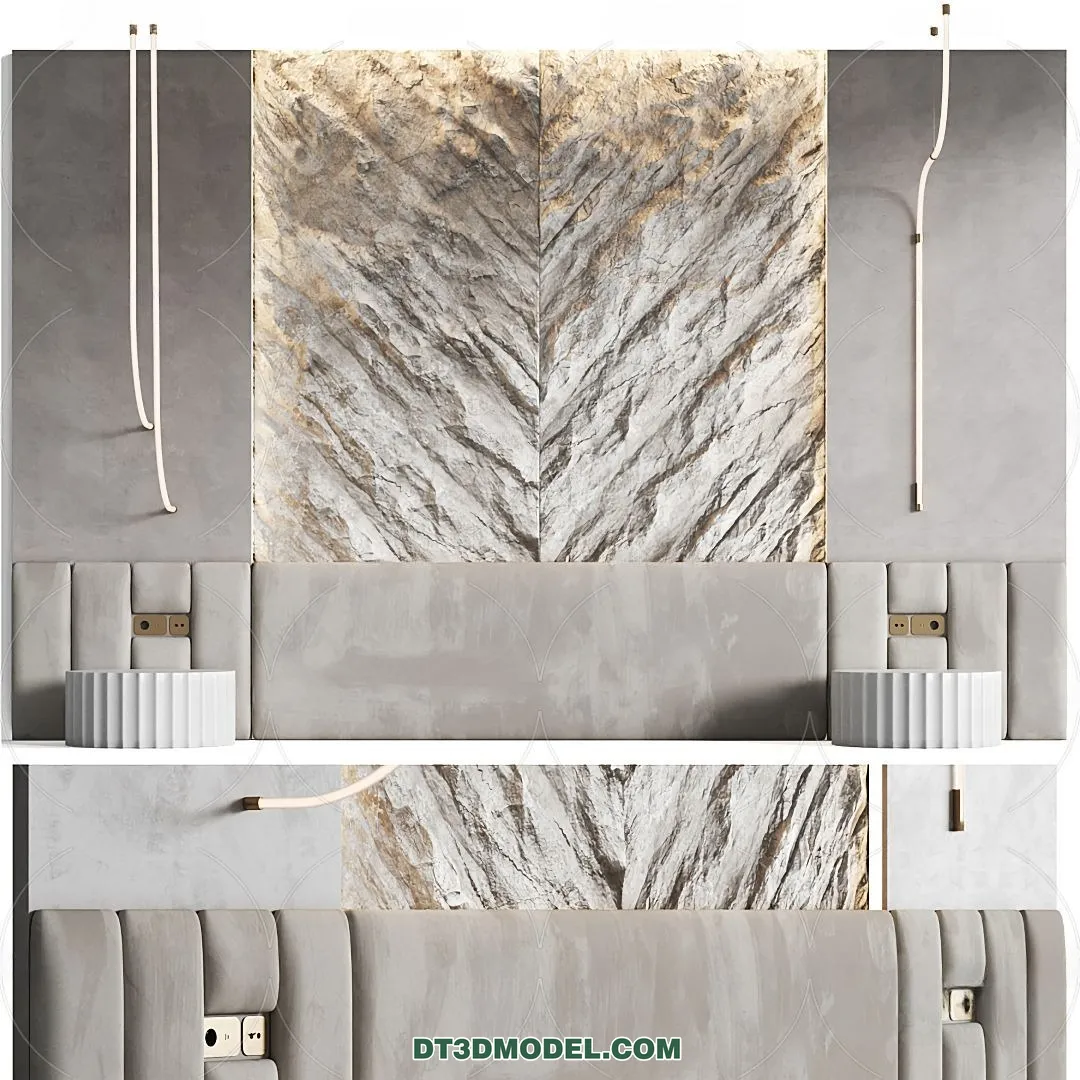 3D Model of Headboard – Bedroom Decoration 3D – 005 – VRAY
