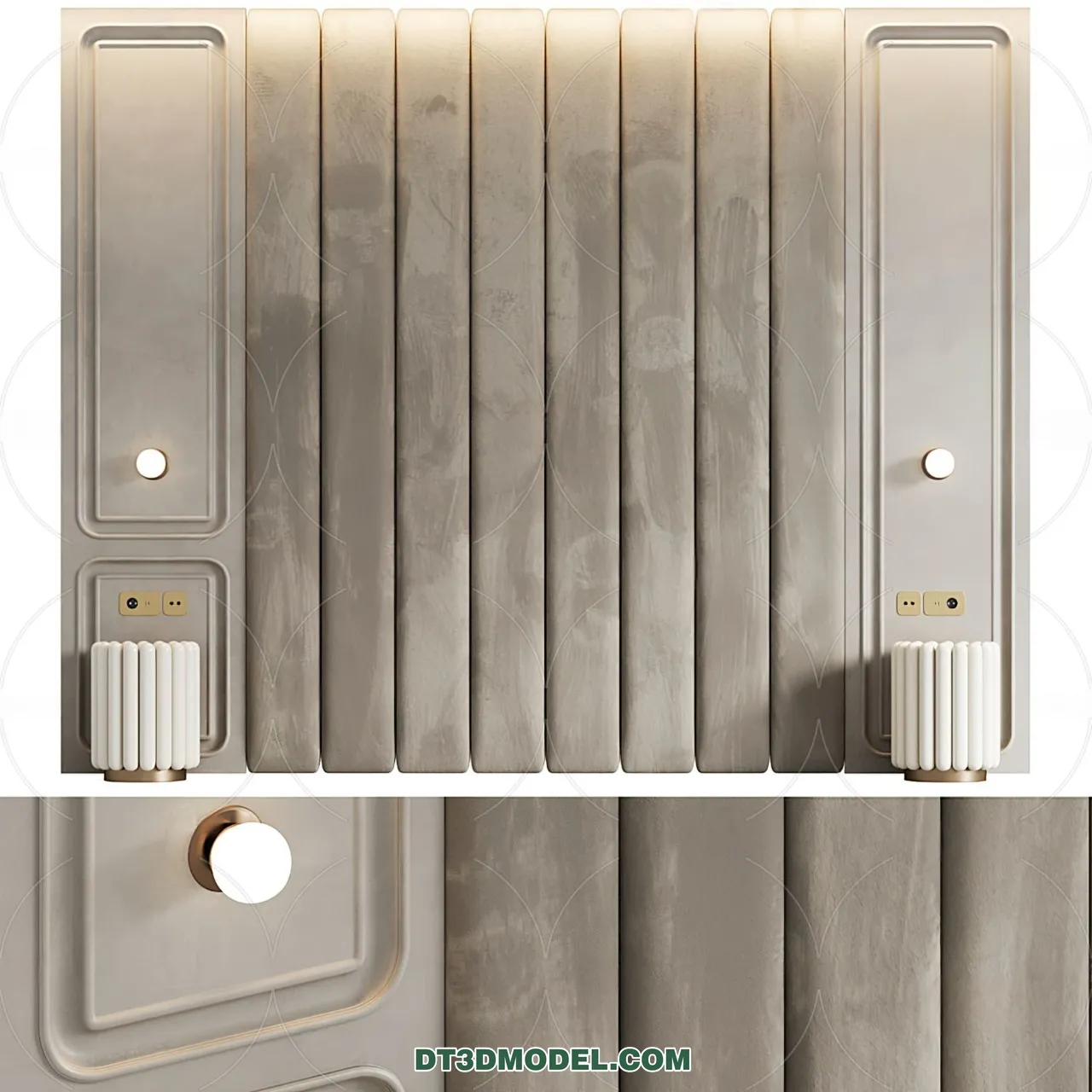 3D Model of Headboard – Bedroom Decoration 3D – 007 – CORONA