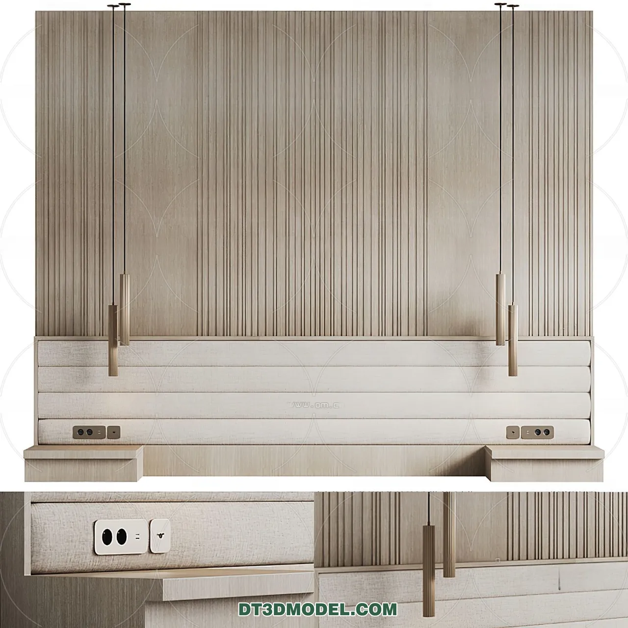 3D Model of Headboard – Bedroom Decoration 3D – 009 – VRAY