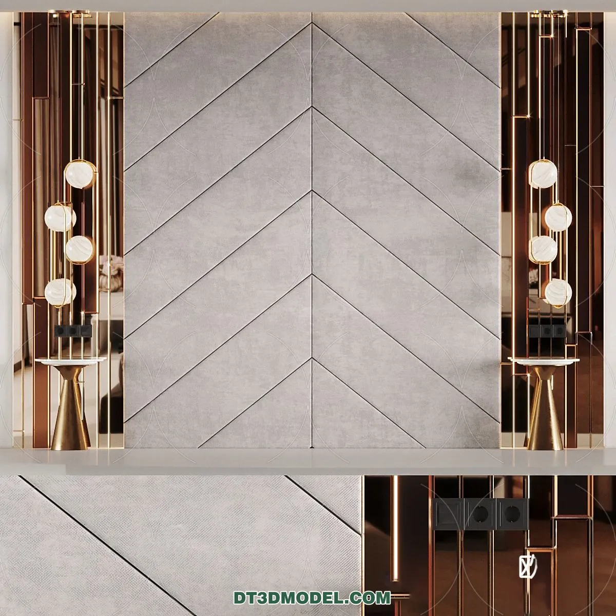 3D Model of Headboard – Bedroom Decoration 3D – 010 – CORONA