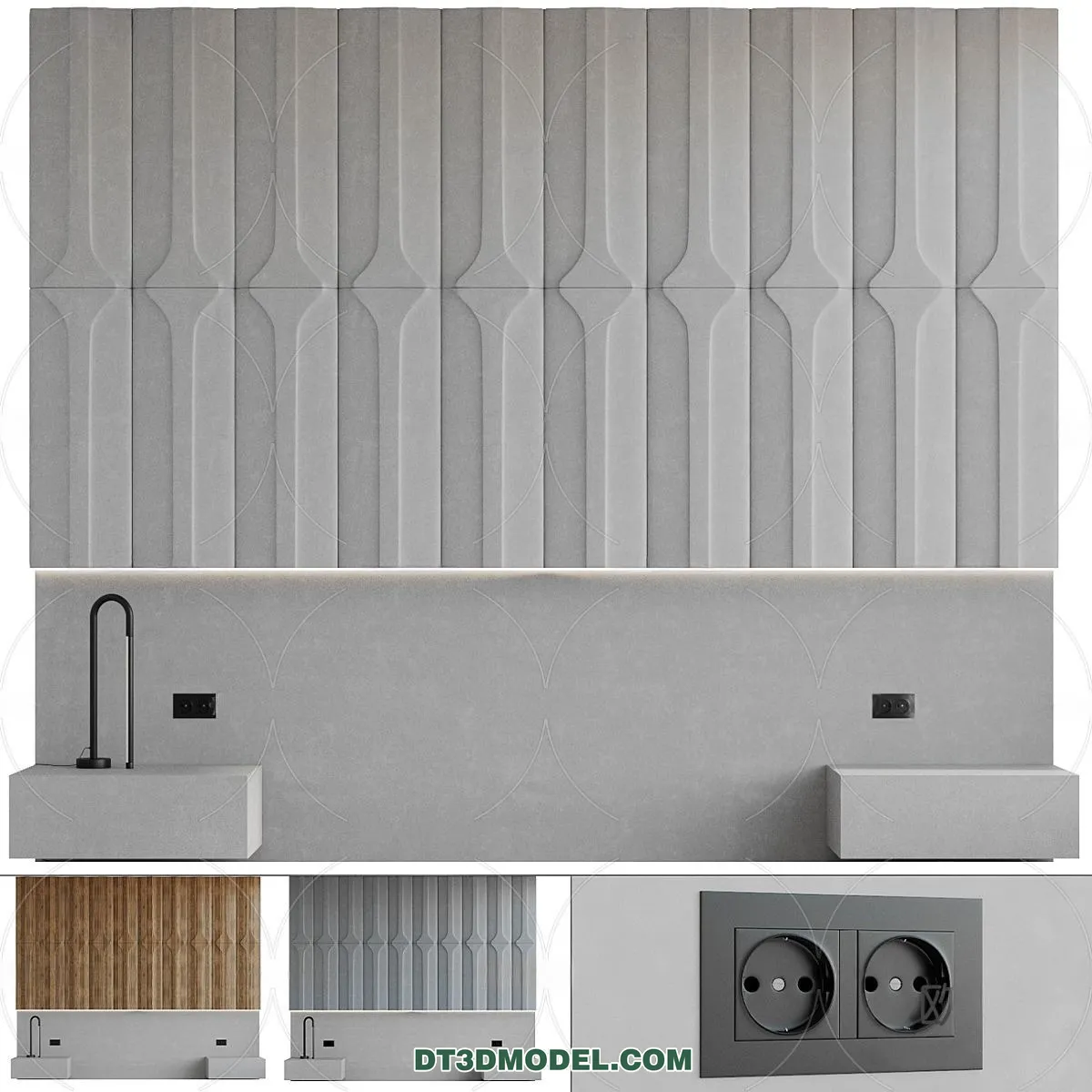 3D Model of Headboard – Bedroom Decoration 3D – 020 – VRAY