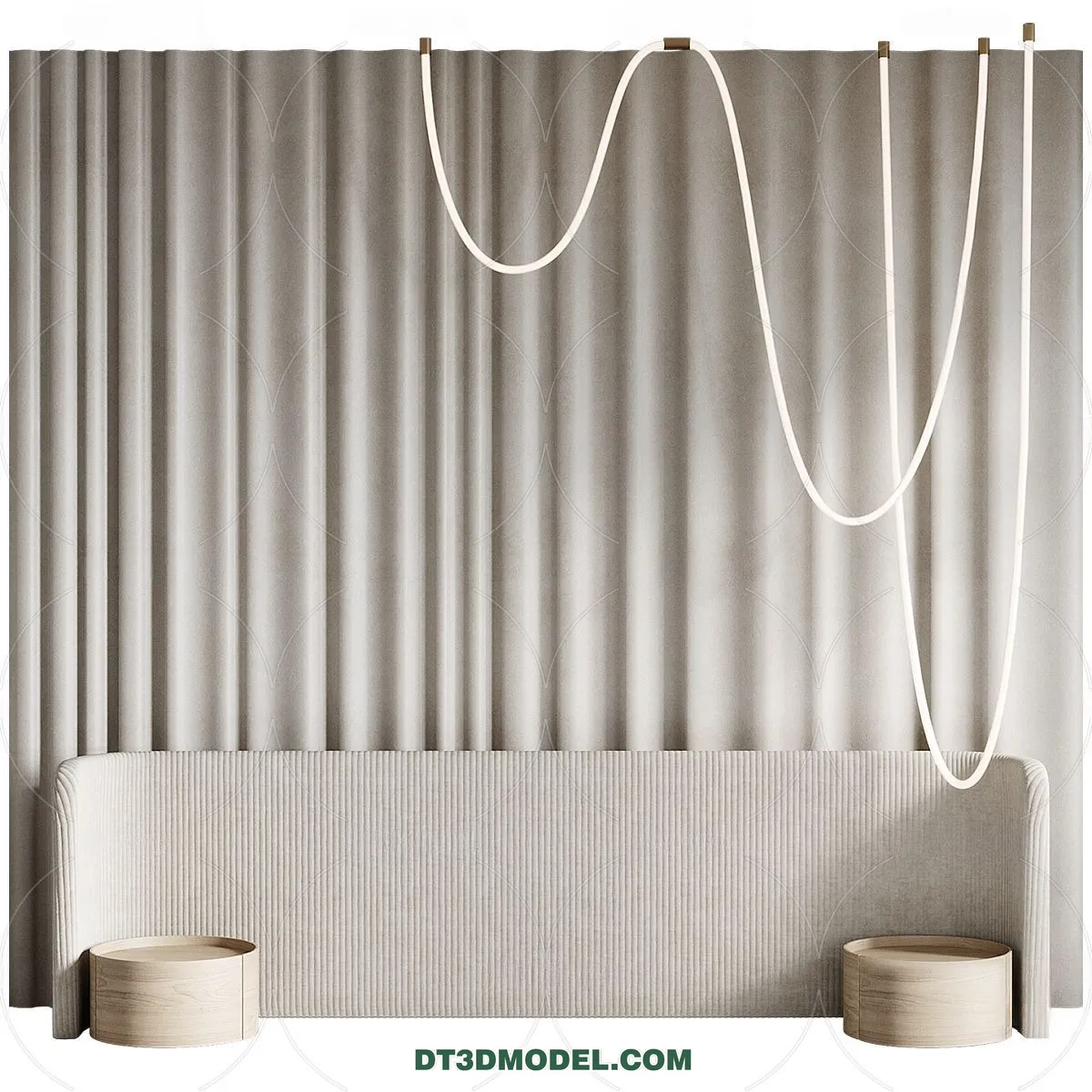 3D Model of Headboard – Bedroom Decoration 3D – 031 – CORONA