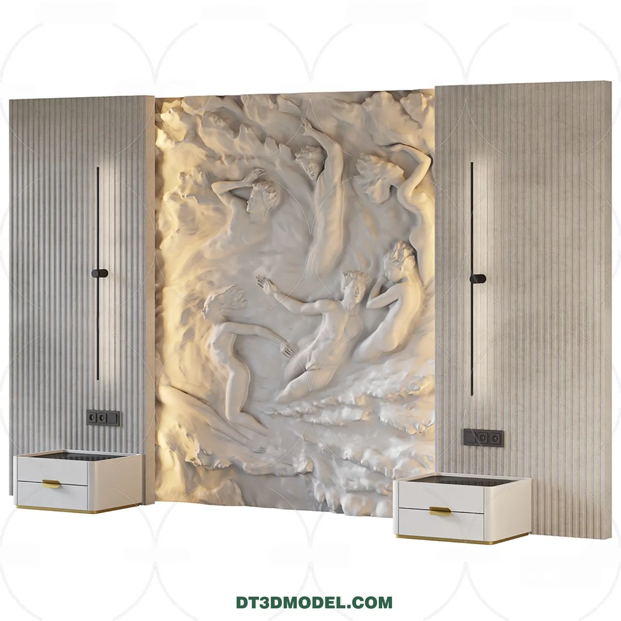 3D Model of Headboard – Bedroom Decoration 3D – 034 – CORONA