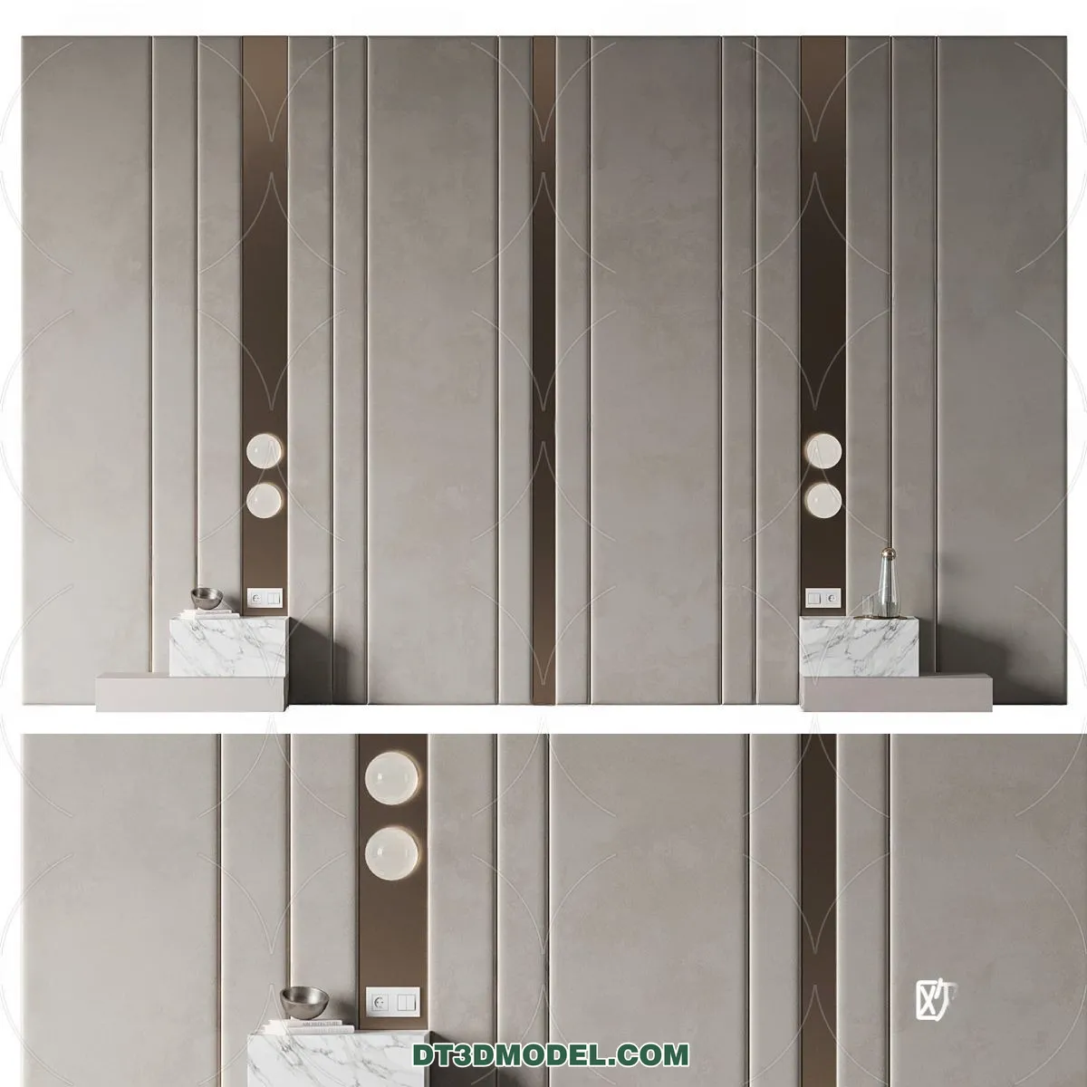 3D Model of Headboard – Bedroom Decoration 3D – 052 – CORONA