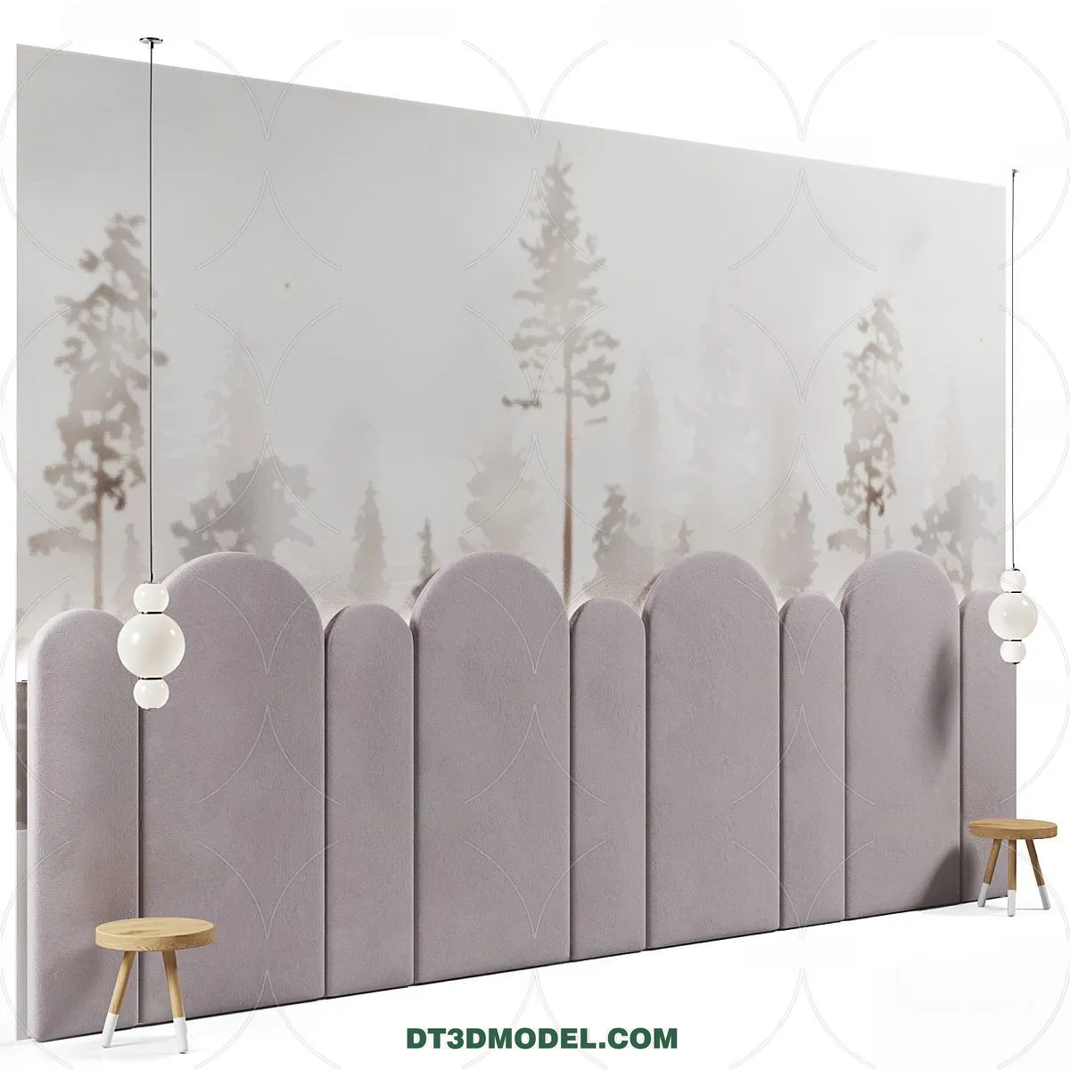 3D Model of Headboard – Bedroom Decoration 3D – 054 – VRAY