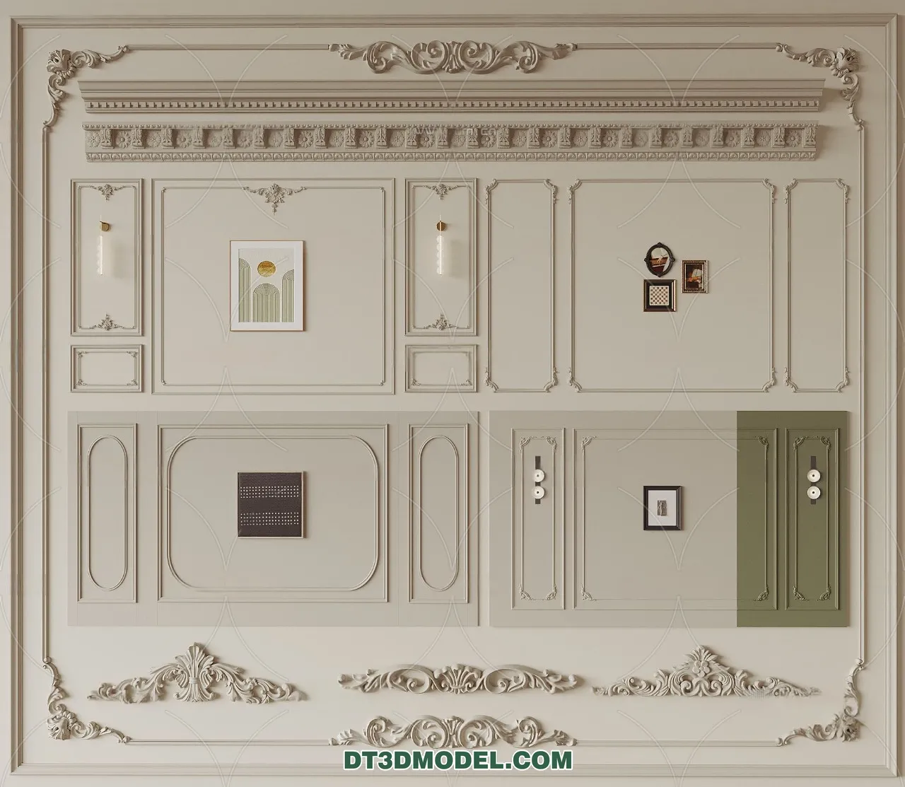 3D Model of Headboard – Bedroom Decoration 3D – 059 – VRAY