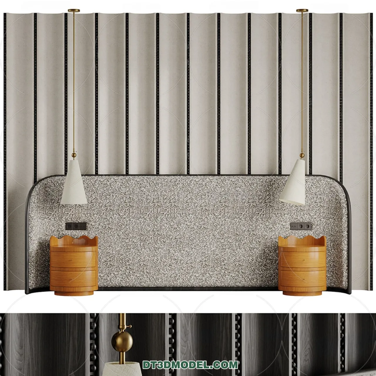 3D Model of Headboard – Bedroom Decoration 3D – 061 – CORONA