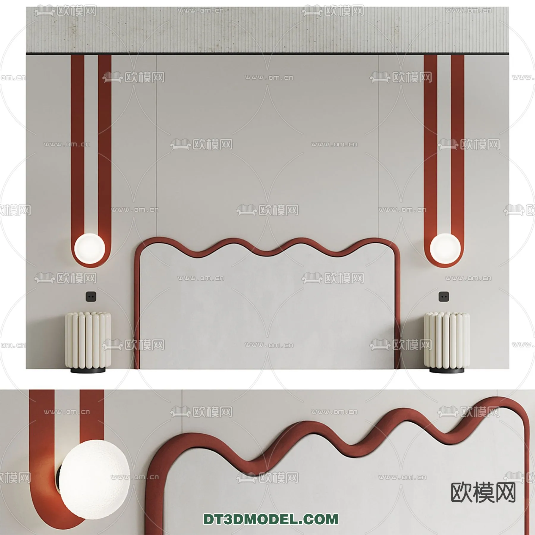 3D Model of Headboard – Bedroom Decoration 3D – 071 – CORONA