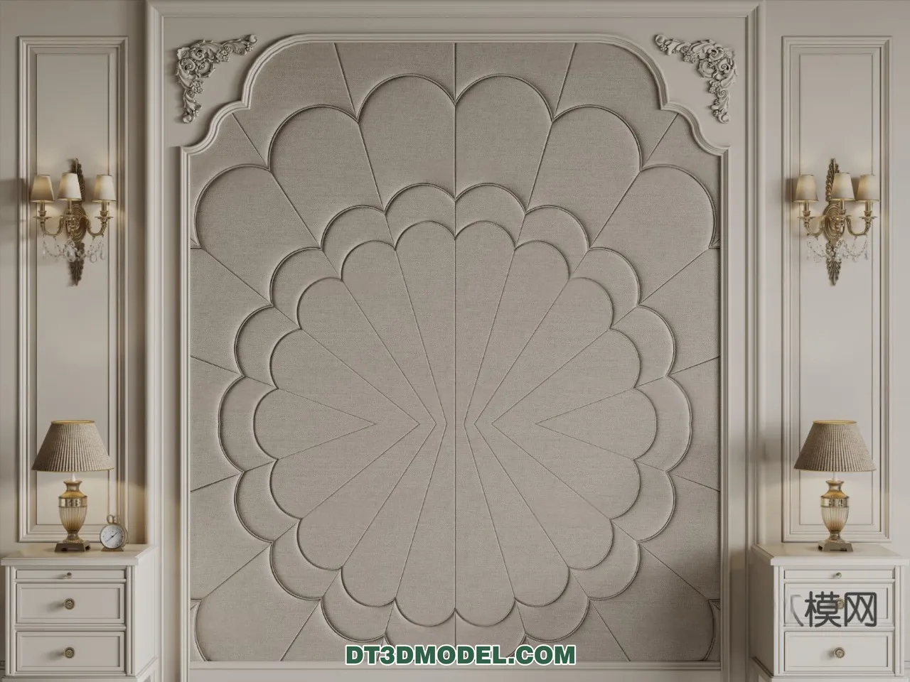 3D Model of Headboard – Bedroom Decoration 3D – 098 – CORONA