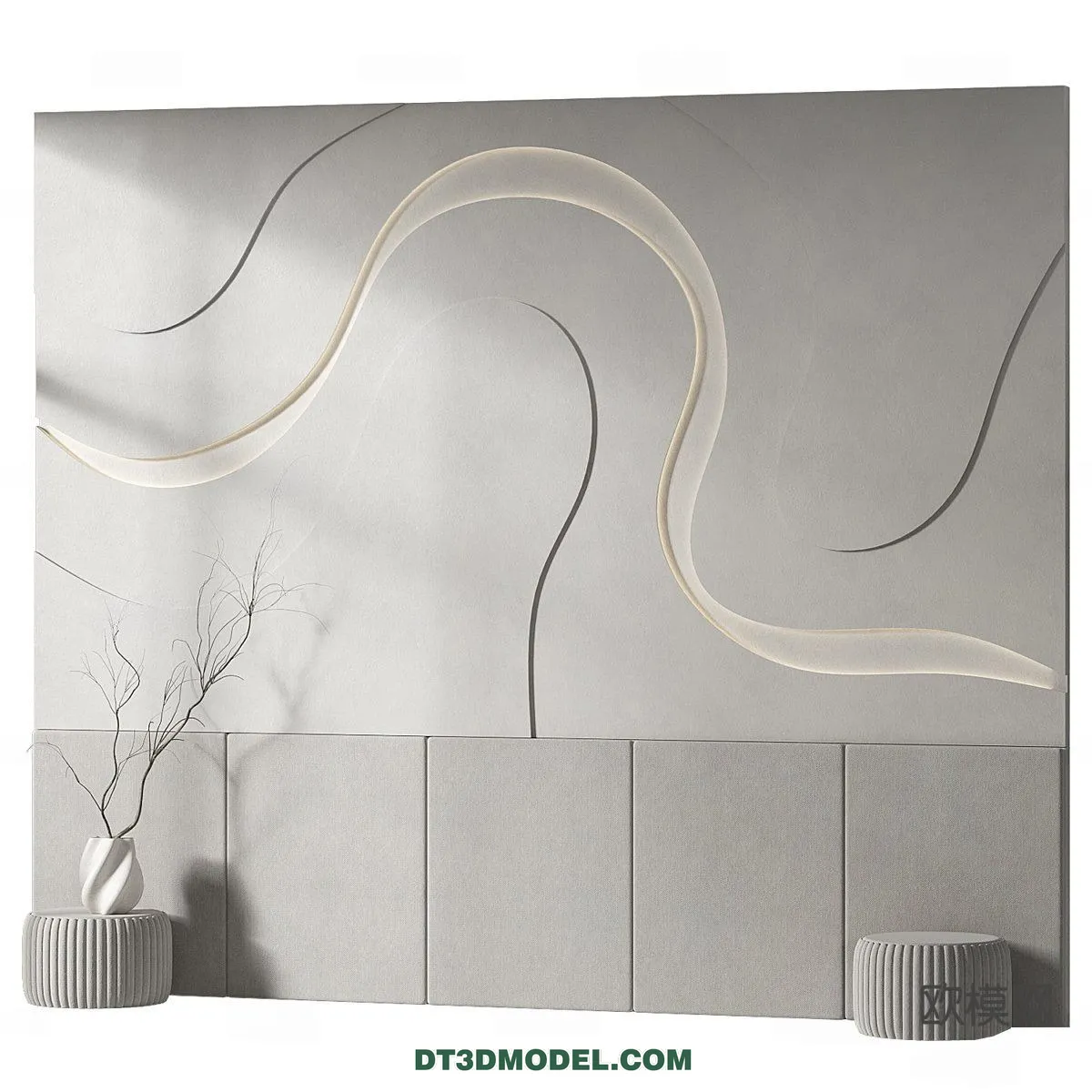 3D Model of Headboard – Bedroom Decoration 3D – 108 – CORONA